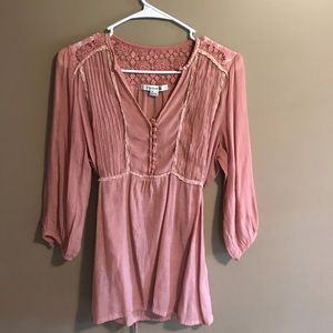 Pink top with ties in the back